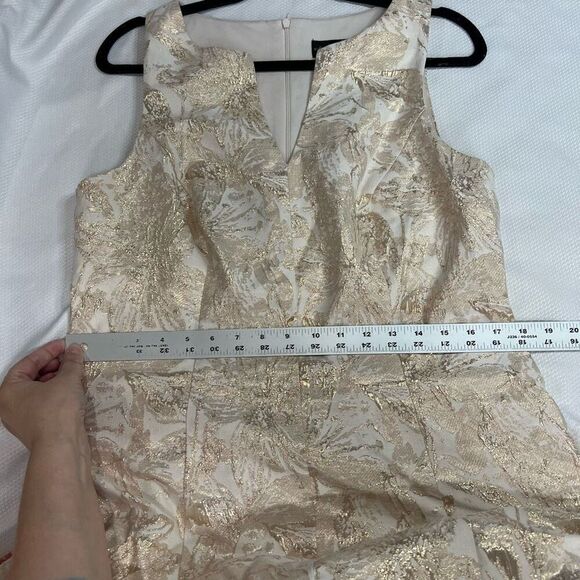 Connected Apparel Light Pink Floral-Print Metallic Dress Sz 10 Women’s - Picture 5 of 7